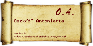 Oszkó Antonietta névjegykártya